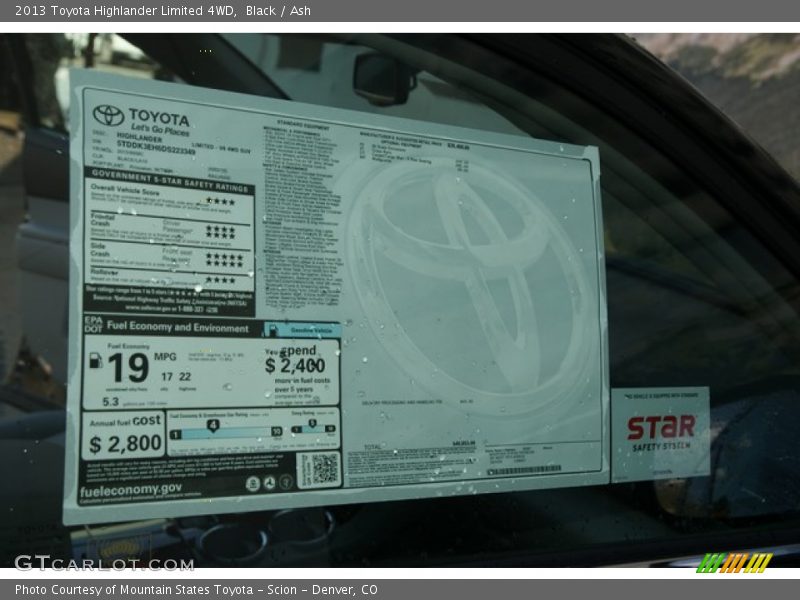 Black / Ash 2013 Toyota Highlander Limited 4WD