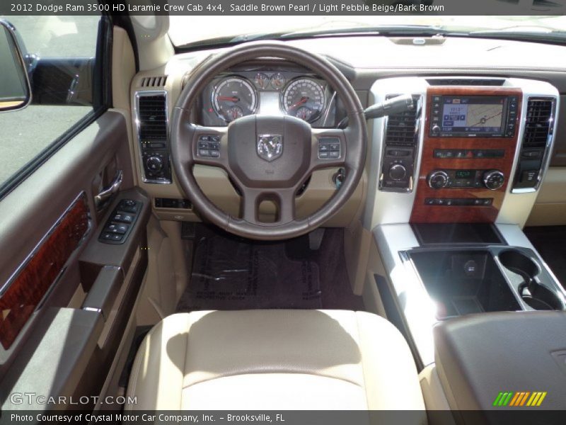 Saddle Brown Pearl / Light Pebble Beige/Bark Brown 2012 Dodge Ram 3500 HD Laramie Crew Cab 4x4