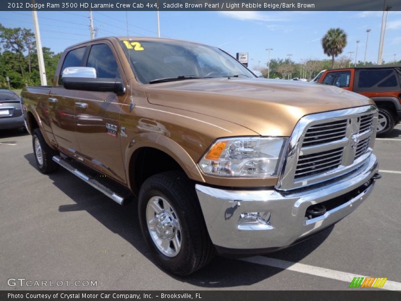 Saddle Brown Pearl / Light Pebble Beige/Bark Brown 2012 Dodge Ram 3500 HD Laramie Crew Cab 4x4