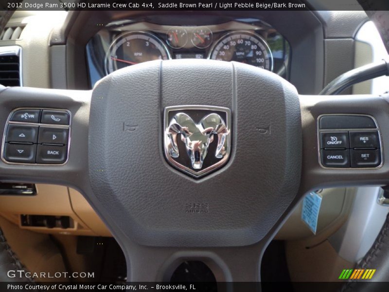 Saddle Brown Pearl / Light Pebble Beige/Bark Brown 2012 Dodge Ram 3500 HD Laramie Crew Cab 4x4