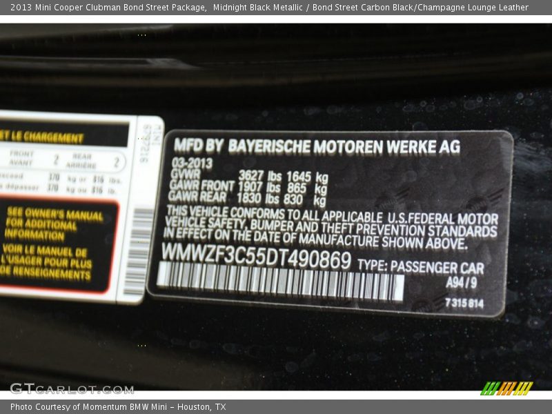 A94 - 2013 Mini Cooper Clubman Bond Street Package