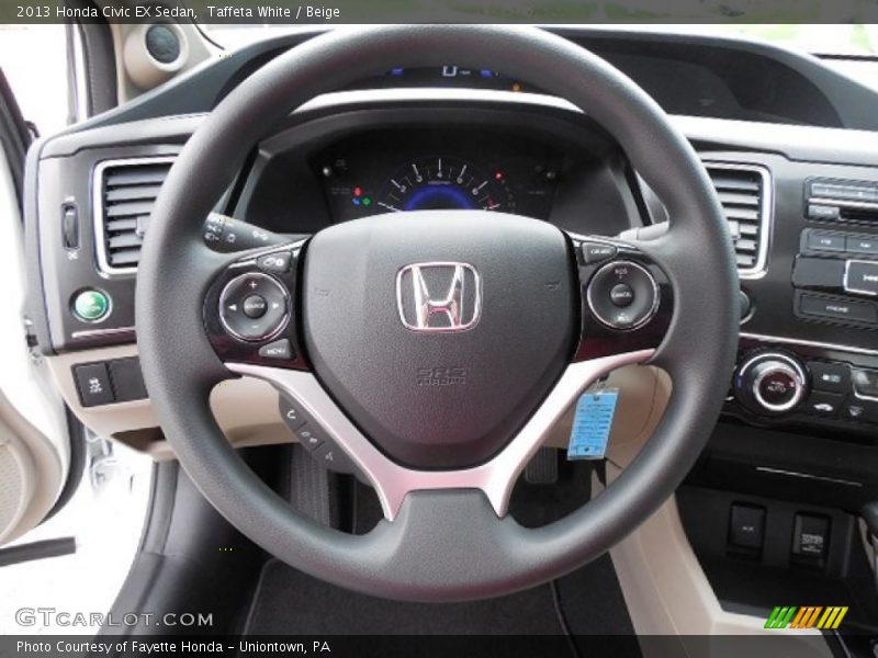 Taffeta White / Beige 2013 Honda Civic EX Sedan