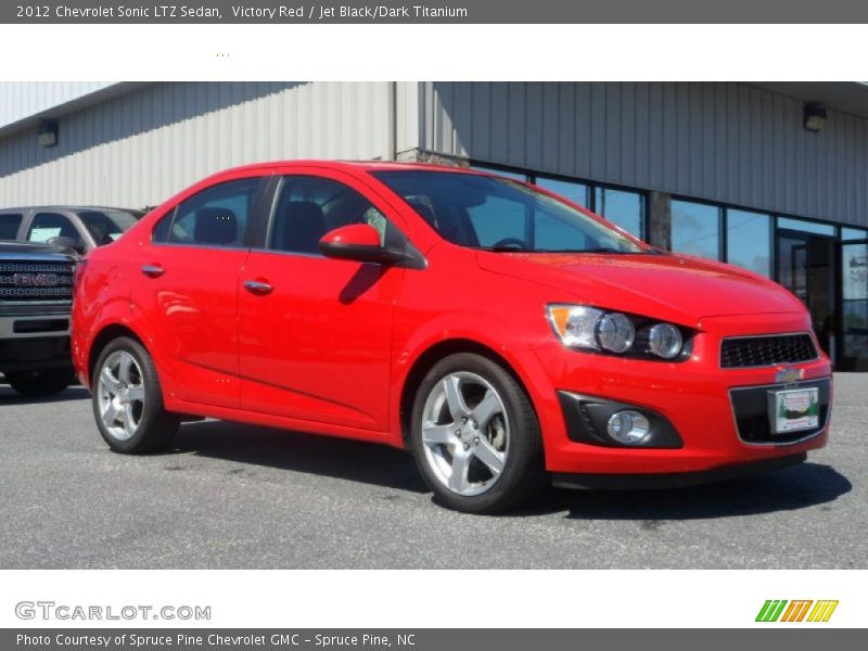 Victory Red / Jet Black/Dark Titanium 2012 Chevrolet Sonic LTZ Sedan