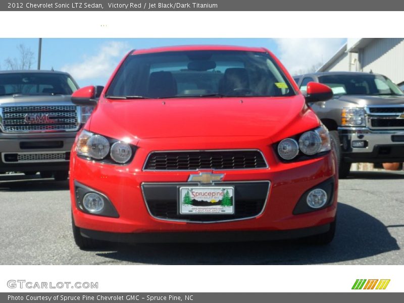 Victory Red / Jet Black/Dark Titanium 2012 Chevrolet Sonic LTZ Sedan