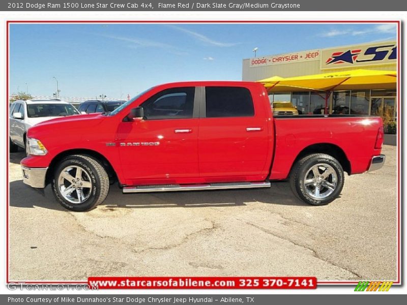 Flame Red / Dark Slate Gray/Medium Graystone 2012 Dodge Ram 1500 Lone Star Crew Cab 4x4