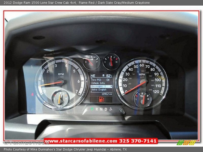 Flame Red / Dark Slate Gray/Medium Graystone 2012 Dodge Ram 1500 Lone Star Crew Cab 4x4