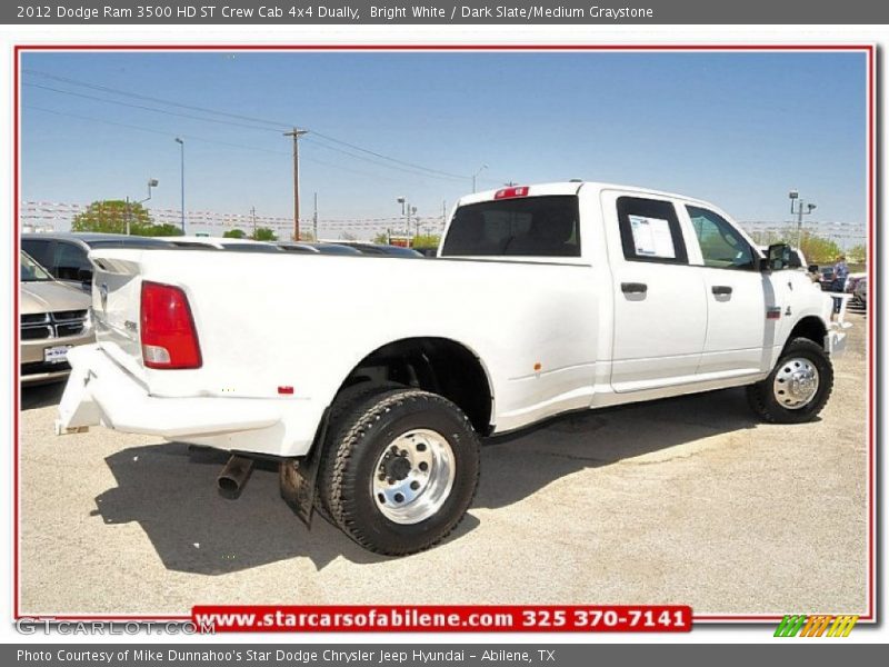 Bright White / Dark Slate/Medium Graystone 2012 Dodge Ram 3500 HD ST Crew Cab 4x4 Dually