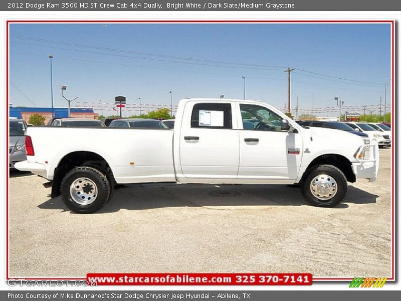 Bright White / Dark Slate/Medium Graystone 2012 Dodge Ram 3500 HD ST Crew Cab 4x4 Dually