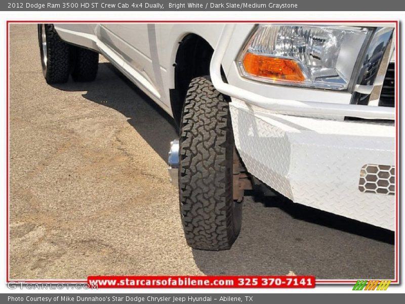 Bright White / Dark Slate/Medium Graystone 2012 Dodge Ram 3500 HD ST Crew Cab 4x4 Dually