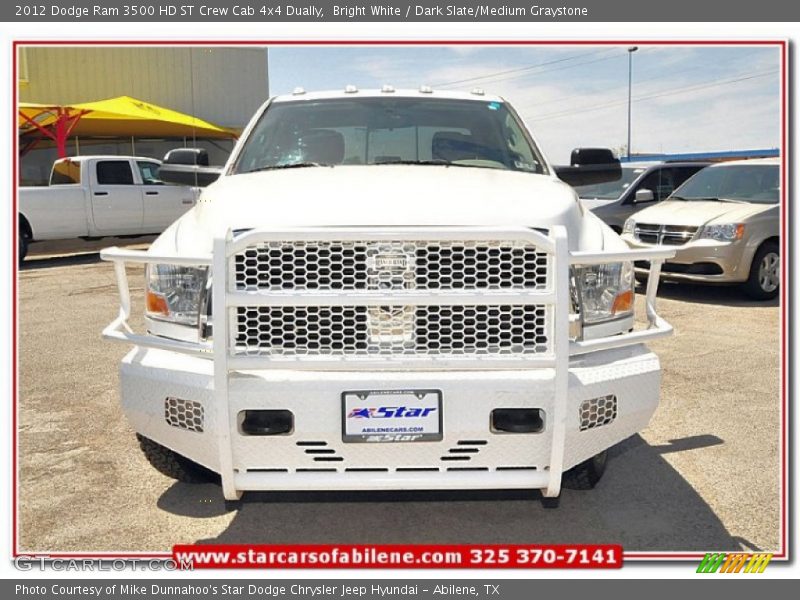 Bright White / Dark Slate/Medium Graystone 2012 Dodge Ram 3500 HD ST Crew Cab 4x4 Dually