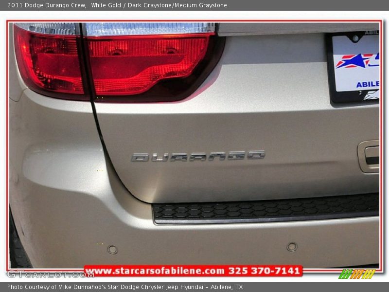 White Gold / Dark Graystone/Medium Graystone 2011 Dodge Durango Crew