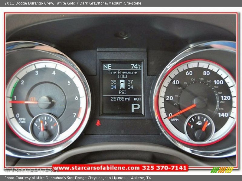 White Gold / Dark Graystone/Medium Graystone 2011 Dodge Durango Crew