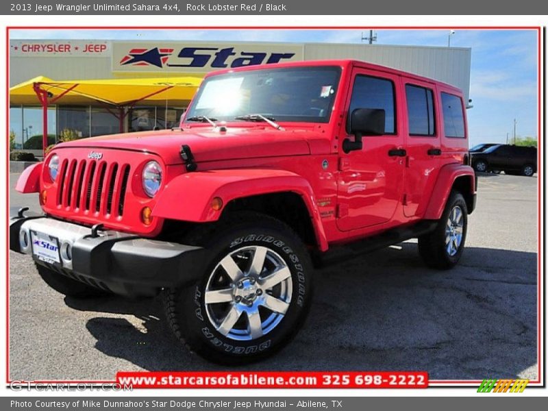 Rock Lobster Red / Black 2013 Jeep Wrangler Unlimited Sahara 4x4