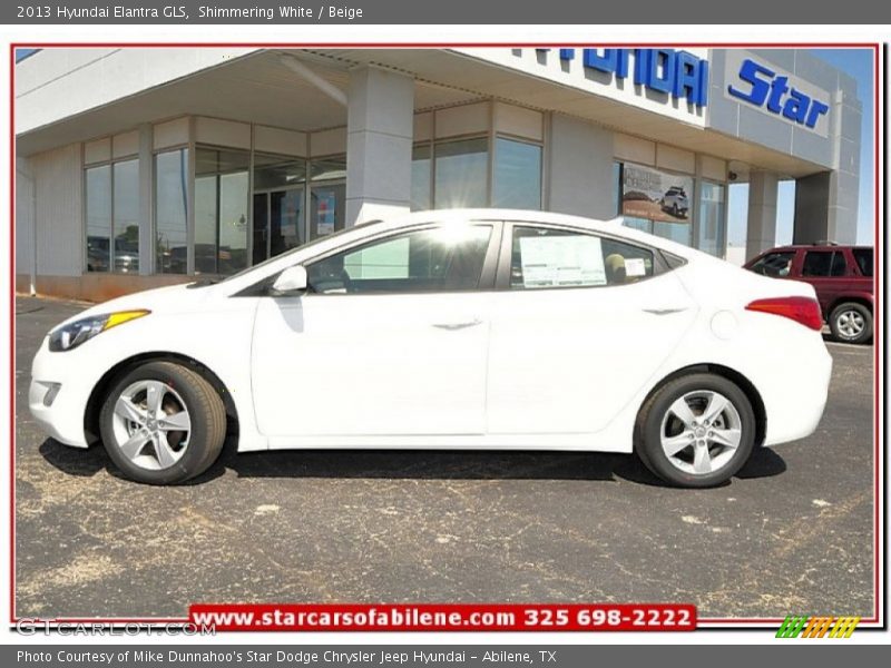 Shimmering White / Beige 2013 Hyundai Elantra GLS