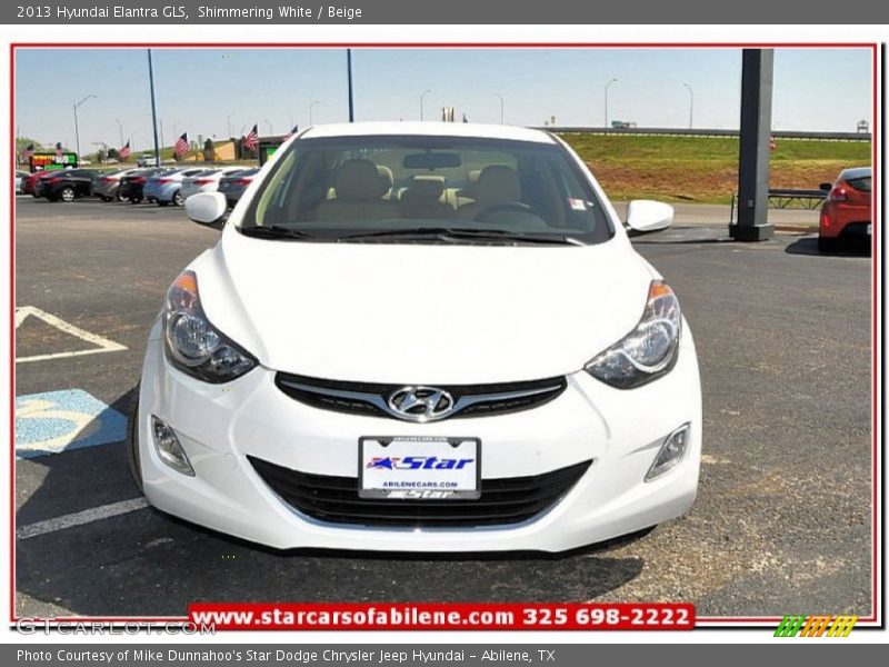 Shimmering White / Beige 2013 Hyundai Elantra GLS