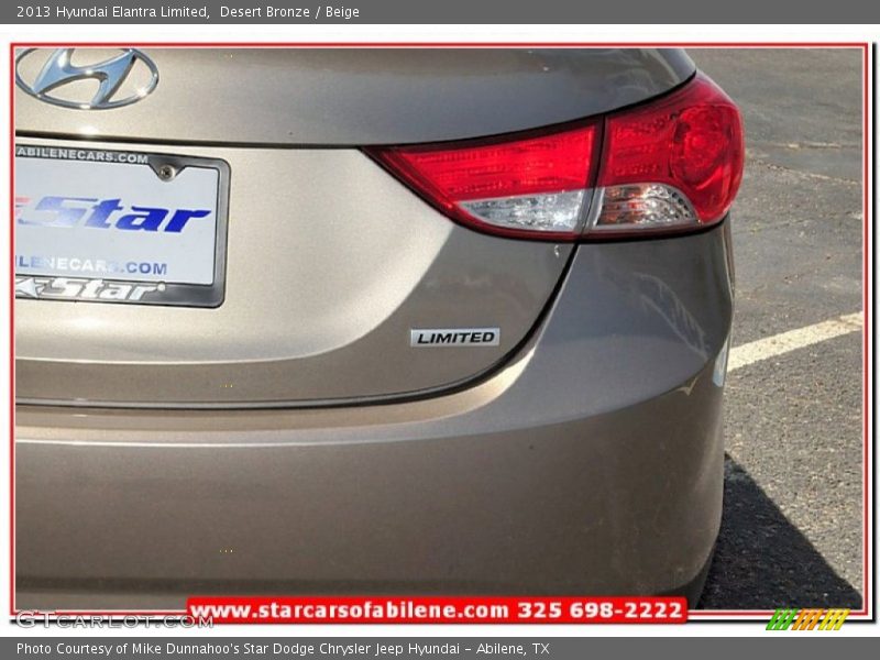 Desert Bronze / Beige 2013 Hyundai Elantra Limited