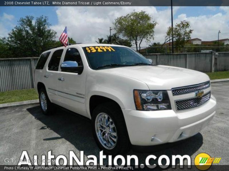 White Diamond Tricoat / Light Cashmere/Ebony 2008 Chevrolet Tahoe LTZ