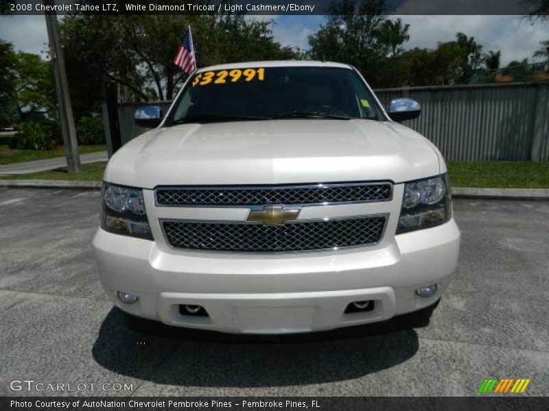 White Diamond Tricoat / Light Cashmere/Ebony 2008 Chevrolet Tahoe LTZ