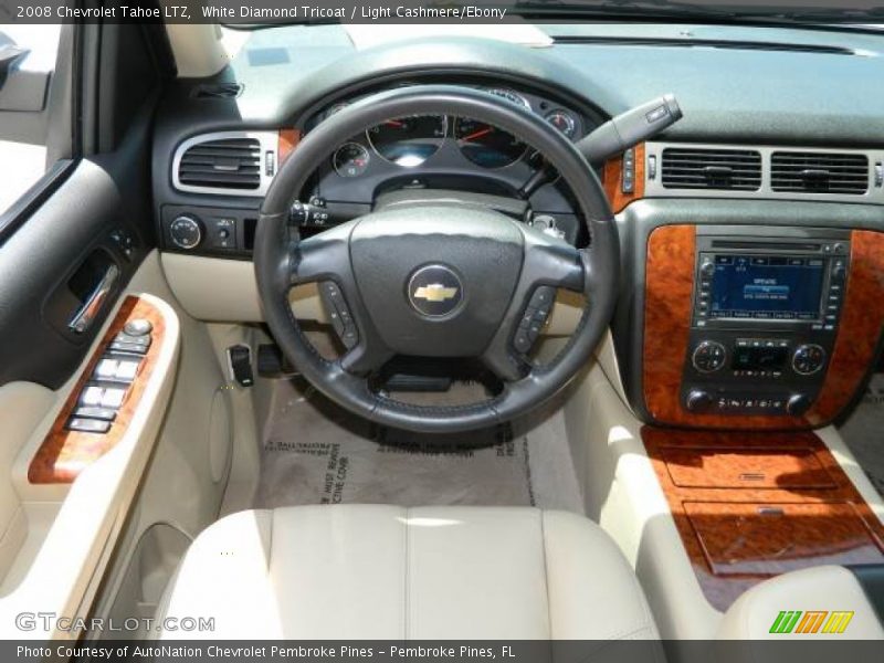 White Diamond Tricoat / Light Cashmere/Ebony 2008 Chevrolet Tahoe LTZ