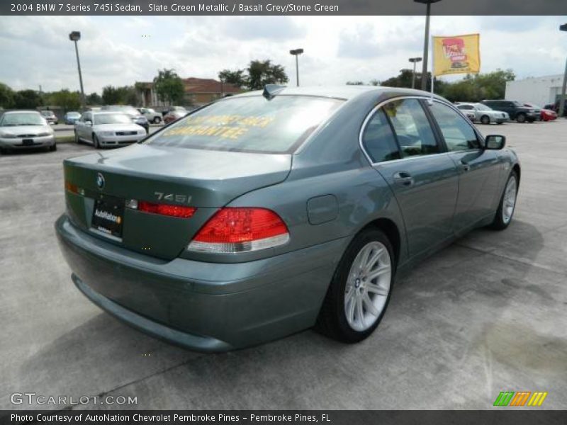 Slate Green Metallic / Basalt Grey/Stone Green 2004 BMW 7 Series 745i Sedan