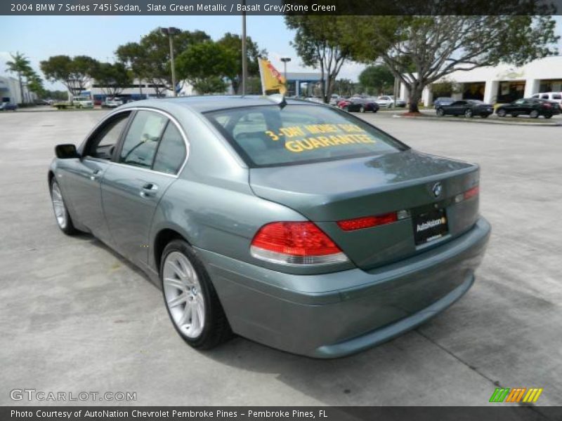 Slate Green Metallic / Basalt Grey/Stone Green 2004 BMW 7 Series 745i Sedan