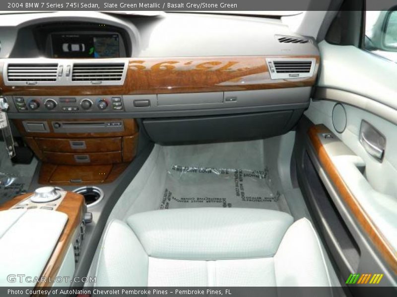 Slate Green Metallic / Basalt Grey/Stone Green 2004 BMW 7 Series 745i Sedan
