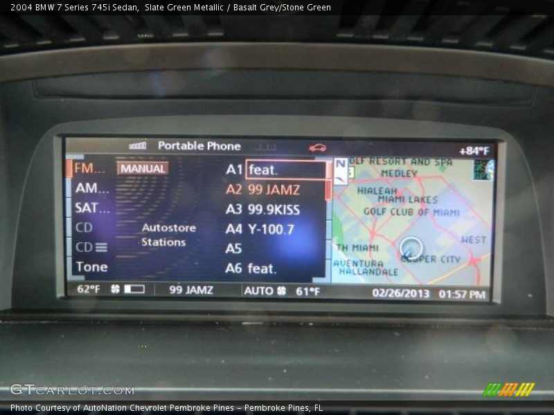 Slate Green Metallic / Basalt Grey/Stone Green 2004 BMW 7 Series 745i Sedan