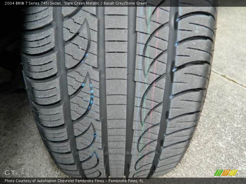 Slate Green Metallic / Basalt Grey/Stone Green 2004 BMW 7 Series 745i Sedan