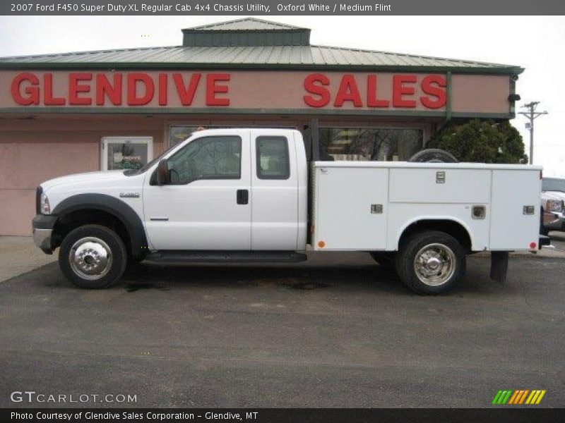Oxford White / Medium Flint 2007 Ford F450 Super Duty XL Regular Cab 4x4 Chassis Utility
