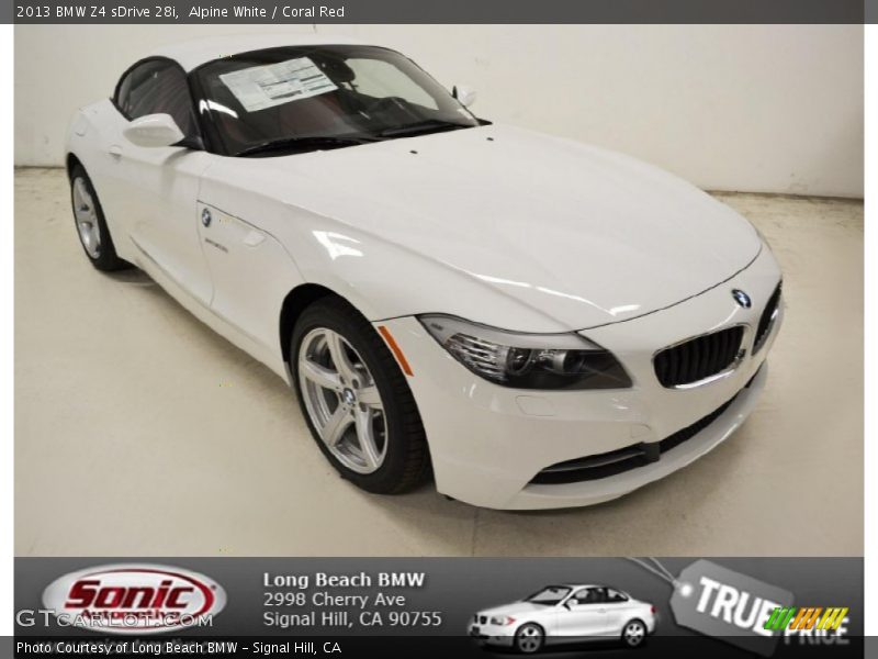 Alpine White / Coral Red 2013 BMW Z4 sDrive 28i