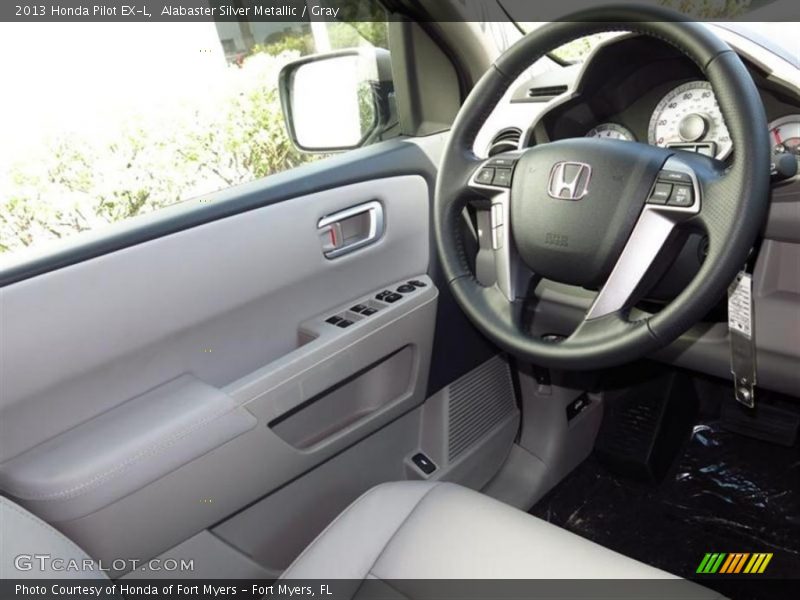 Alabaster Silver Metallic / Gray 2013 Honda Pilot EX-L