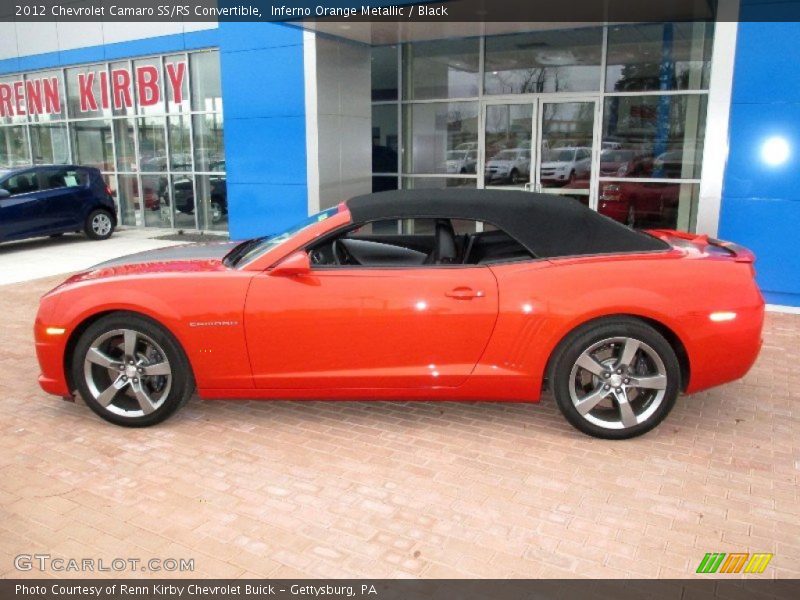 Inferno Orange Metallic / Black 2012 Chevrolet Camaro SS/RS Convertible