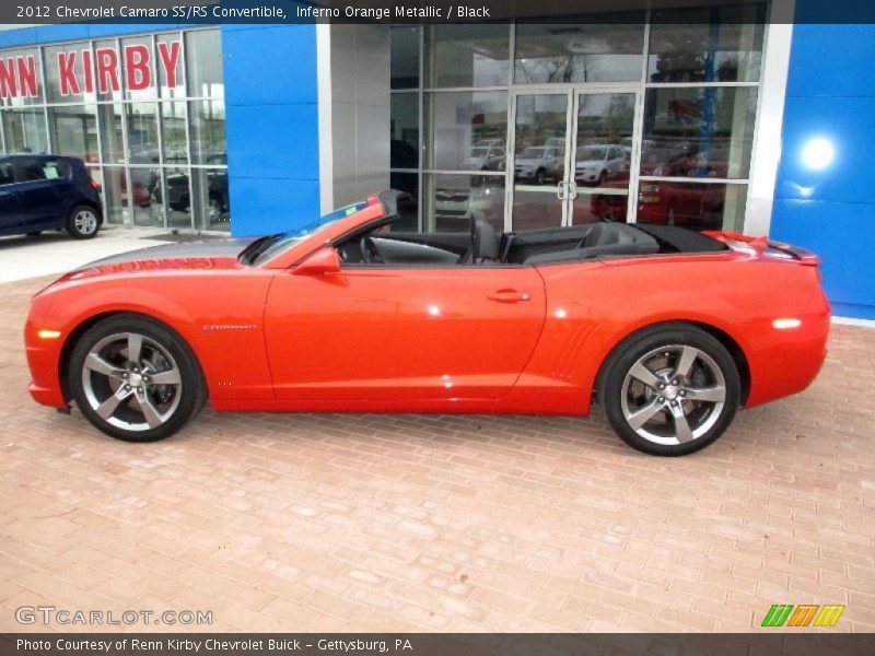 Inferno Orange Metallic / Black 2012 Chevrolet Camaro SS/RS Convertible
