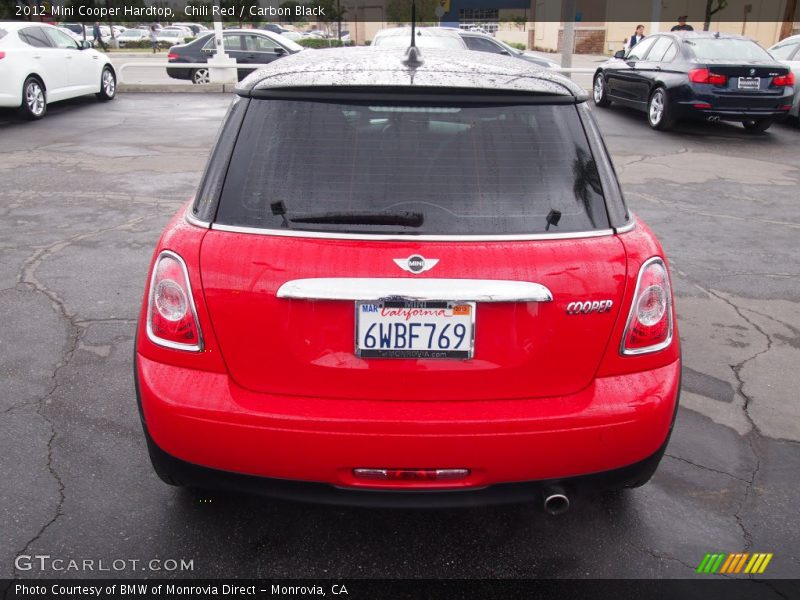 Chili Red / Carbon Black 2012 Mini Cooper Hardtop