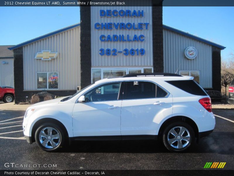 Summit White / Brownstone/Jet Black 2012 Chevrolet Equinox LT AWD