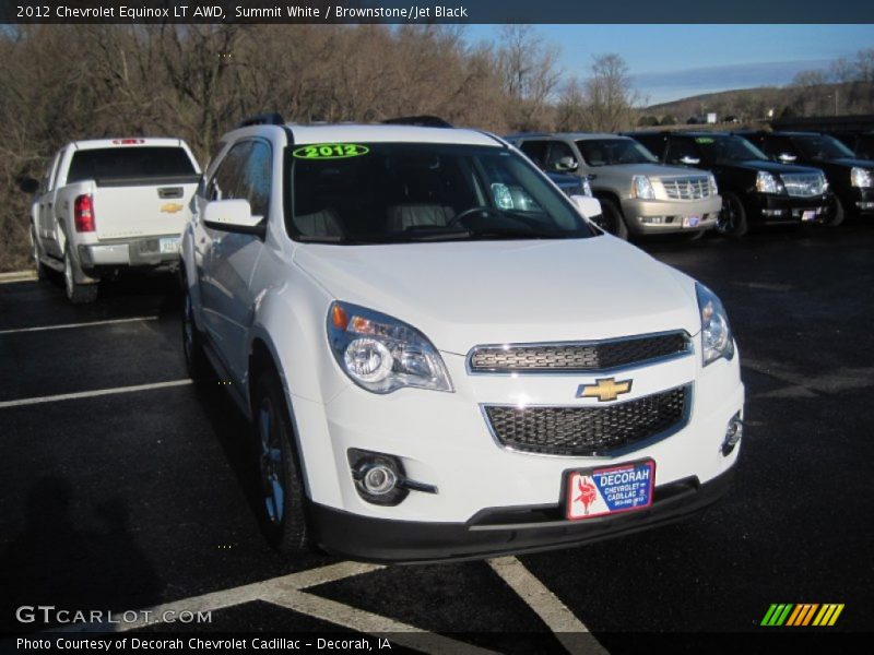 Summit White / Brownstone/Jet Black 2012 Chevrolet Equinox LT AWD