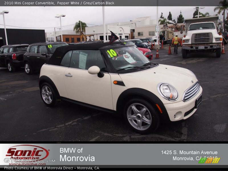 Pepper White / Grey/Carbon Black 2010 Mini Cooper Convertible