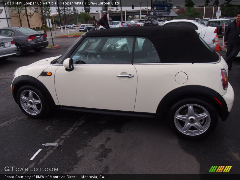Pepper White / Grey/Carbon Black 2010 Mini Cooper Convertible