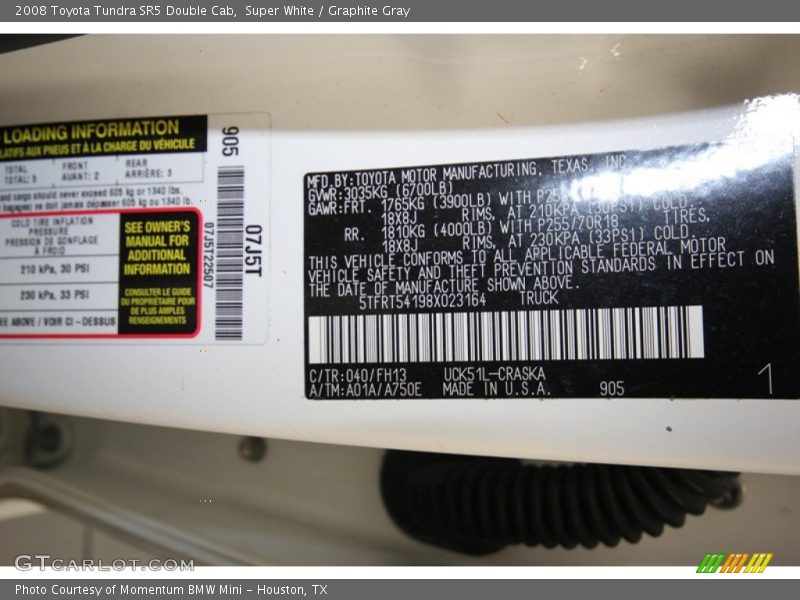 Super White / Graphite Gray 2008 Toyota Tundra SR5 Double Cab