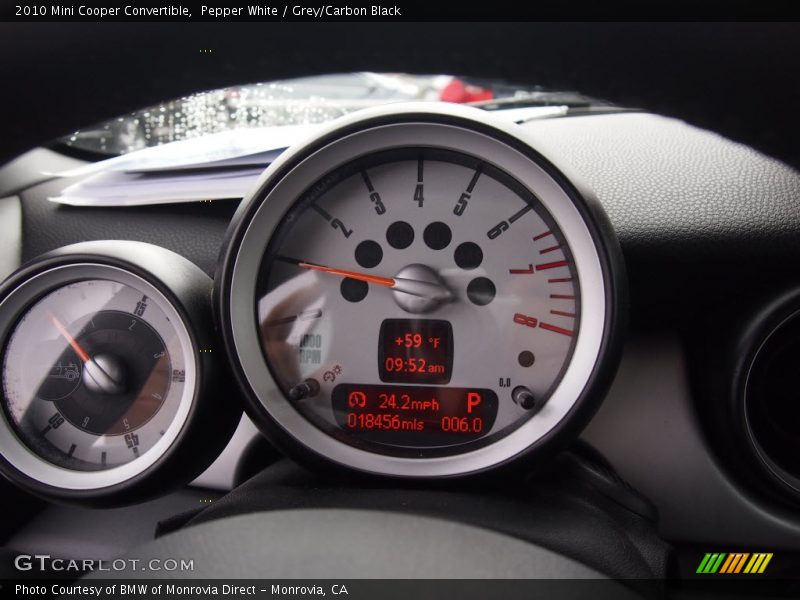 Pepper White / Grey/Carbon Black 2010 Mini Cooper Convertible