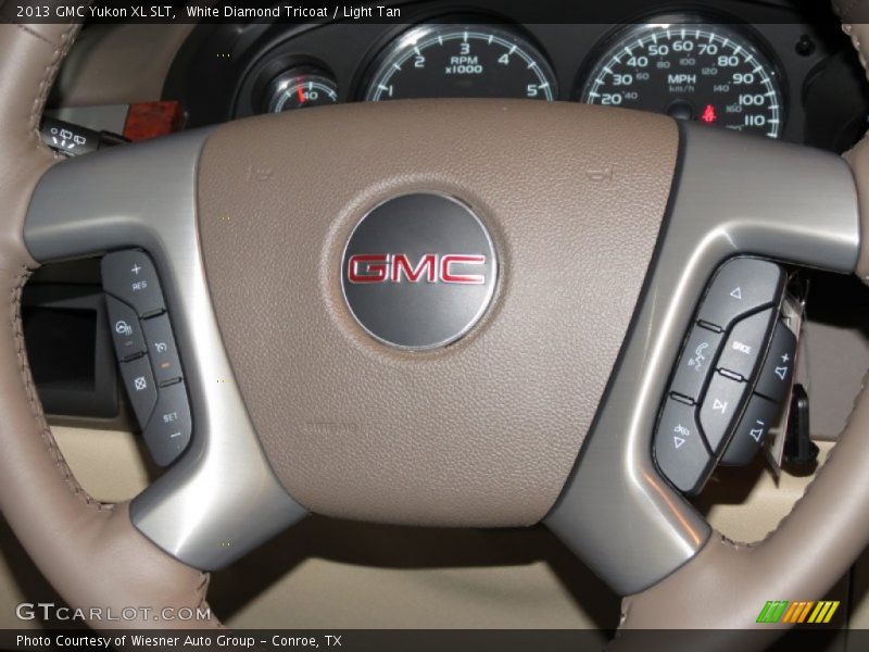 White Diamond Tricoat / Light Tan 2013 GMC Yukon XL SLT