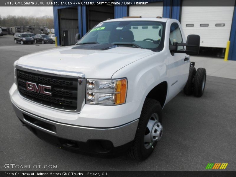 Summit White / Dark Titanium 2013 GMC Sierra 3500HD Regular Cab 4x4 Chassis