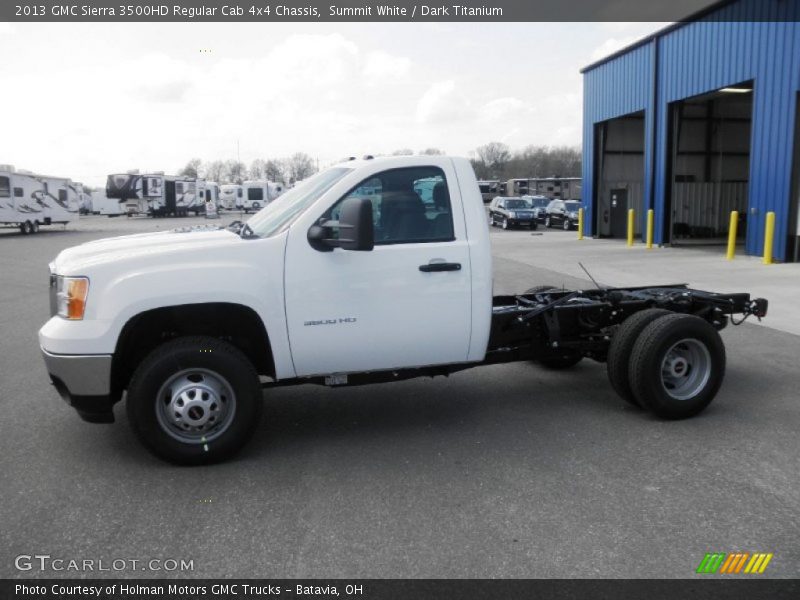 Summit White / Dark Titanium 2013 GMC Sierra 3500HD Regular Cab 4x4 Chassis