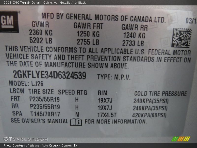 Quicksilver Metallic / Jet Black 2013 GMC Terrain Denali