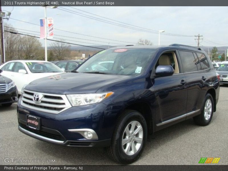Nautical Blue Pearl / Sand Beige 2011 Toyota Highlander SE 4WD