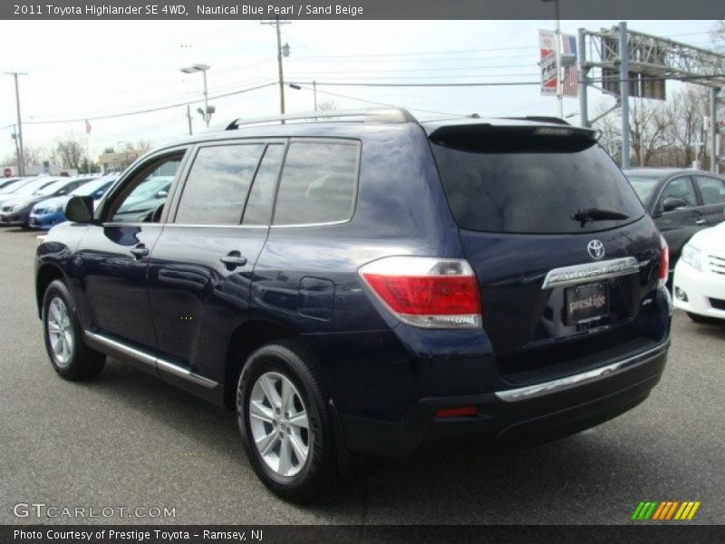 Nautical Blue Pearl / Sand Beige 2011 Toyota Highlander SE 4WD