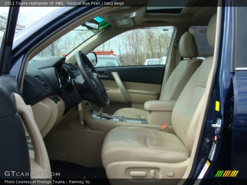Nautical Blue Pearl / Sand Beige 2011 Toyota Highlander SE 4WD