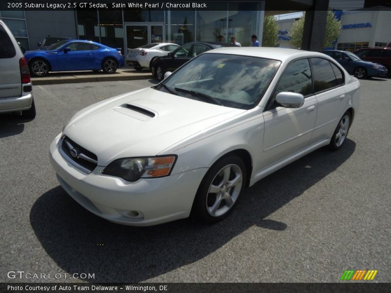Satin White Pearl / Charcoal Black 2005 Subaru Legacy 2.5 GT Sedan