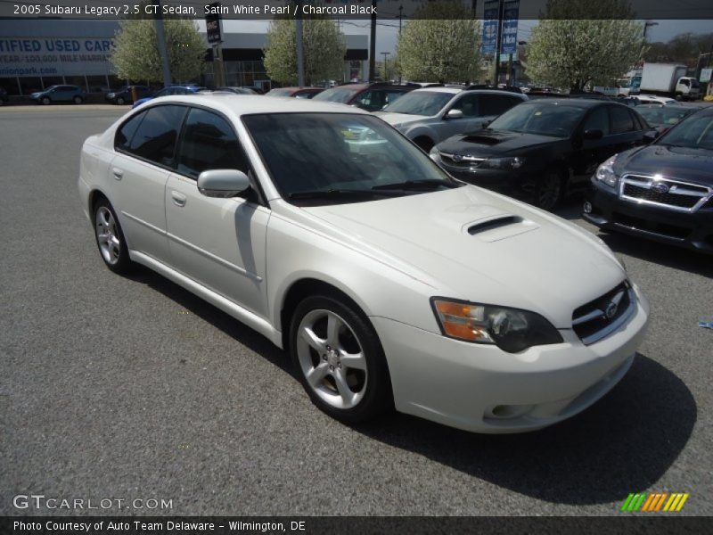 Satin White Pearl / Charcoal Black 2005 Subaru Legacy 2.5 GT Sedan