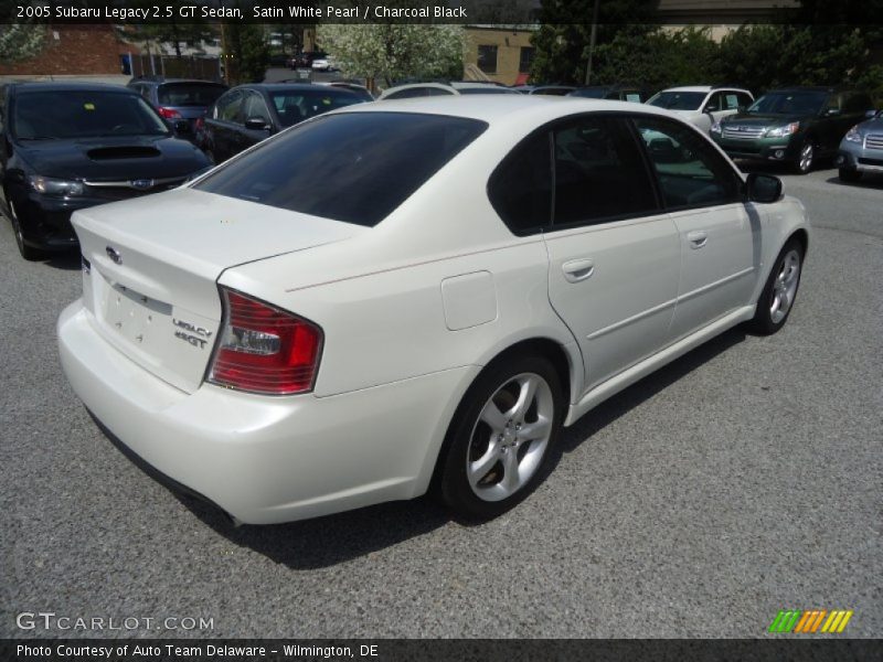 Satin White Pearl / Charcoal Black 2005 Subaru Legacy 2.5 GT Sedan